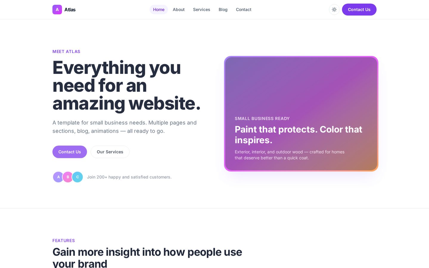 Atlas homepage screenshot